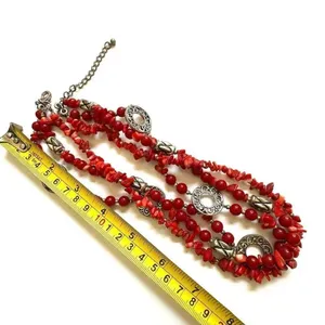 Premier Designs red coral multi strand necklace thumbnail 7