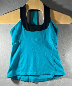 950 | Lululemon Built-in Bra Racerback Athletic Tank Top Turquoise Women 6 thumbnail 1