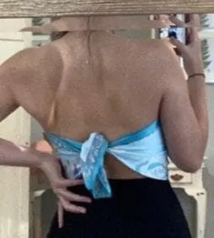 Urban Outfitters Custom Blue Rose Silk Crop Top thumbnail 3
