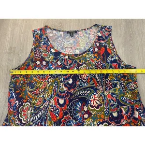 Roz & Ali Paisley Floral Dress 2X Boho Flowy Tiered Sleeveless Plus thumbnail 6