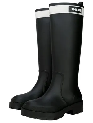 BRAND NEW ~ Women's Black Waterproof Rubber Knee High Rain Garden Boots ~ Size 7 thumbnail 1