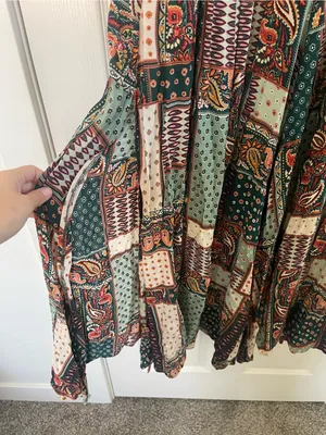 NWT Women’s Natural Life Golden Eye Wide Leg Paisley Patchwork Jumpsuit Size M thumbnail 10