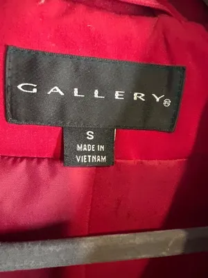 Gallery Red Zip Front Jacket Women's Small Drawstring Waist Lightweight Coat thumbnail 5
