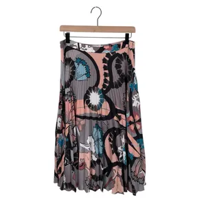 REISS Lolita Montage Accordion Pleated Skirt Women's Size 8 Abstract Print Artsy thumbnail 2
