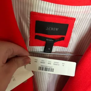 NWT J. Crew Regent Wool Blend Orange Blazer Single Button Jacket Women’s Size 16 thumbnail 3