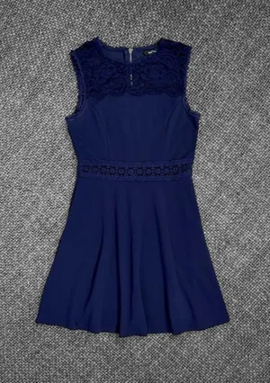Speechless Navy Lace Fit And Flare Dress thumbnail 1