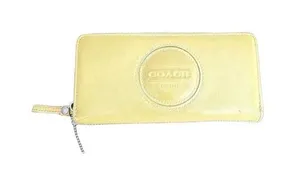 Coach Yellow Leather Accordion Zip-Around Long Wallet thumbnail 1