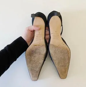 Vintage 90s Strappy Pointed Toe Heels Black Size 6 thumbnail 7