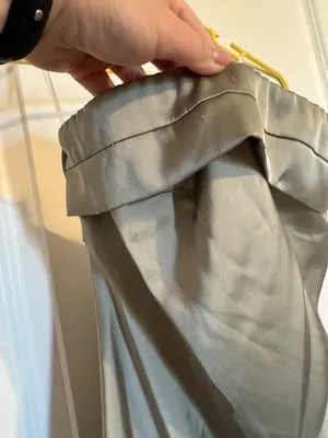 Amazon Sage green satin strapless dress thumbnail 4