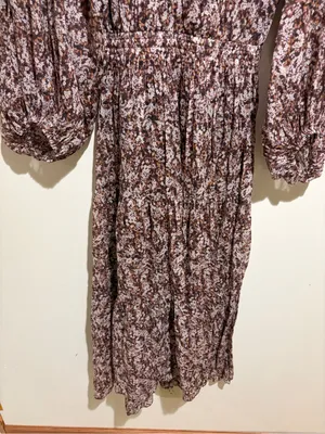 Shona Joy Grace Pin Tuck Tiered Midi Dress Brown Floral Cottagecore Prairie 2 thumbnail 7