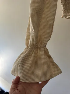 MORE TO COME Revolve Smocked Gingham Plaid Crop Top thumbnail 3