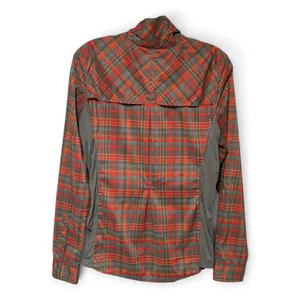 REI Co-op Plaid Shirt Long Sleeve Orange Gray Blue Medium thumbnail 4