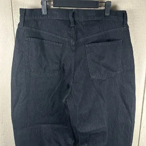 NEW Old Navy High Rise Wow Barrel Leg Jeans Womens 14 Dark Blue Black Wash 2025 thumbnail 4
