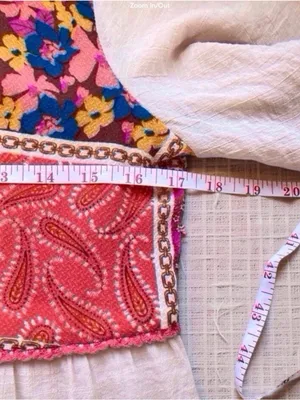 ODDI Patchwork Tiered Mini Dress Flutter Sleeve summer boho Size S Red thumbnail 8