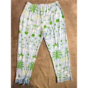 The Cat's Pajamas PJ Set Womens XS Blue Tropicana Palm Pima Cotton Lounge thumbnail 10