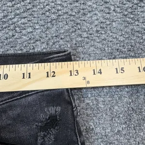 Risen Jeans Womens 1/25 Black Charcoal Skinny High‎ Rise Distressed thumbnail 8