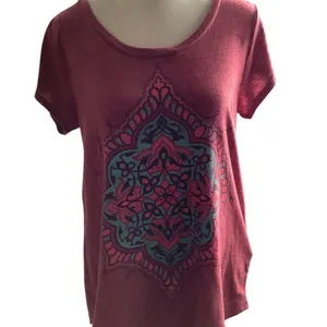 Lucky Brand Women's Burgundy Mandala Tee WORN ONCE thumbnail 2