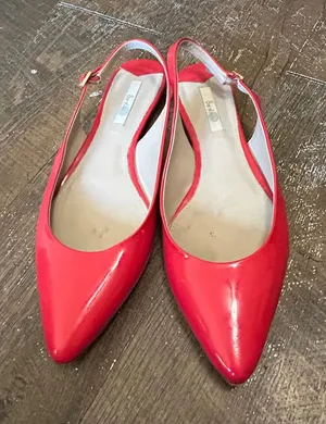 Boden Red Patent Leather Slingback Pointed Toe Flats Size 41.5 EU 10.5 Us thumbnail 1