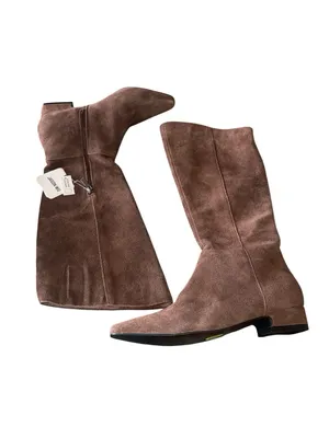 NWT Jason Wu Boots Petrie Chocolate Brown Suede Tall Low Block Heel thumbnail 4