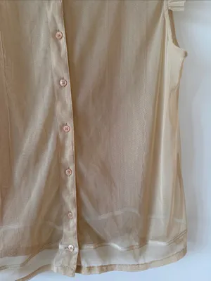Vintage Y2K Tramp Sheer Cream Lace Pintuck Blouse - Size L thumbnail 4