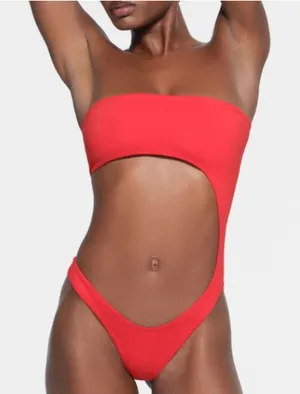 SKIMS Ruby Red Monokini One Piece Swimsuit  thumbnail 1