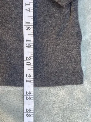 Lauren Ralph Lauren Shawl Collar 100% Cotton Sweater Heathered Gray Preppy M thumbnail 9