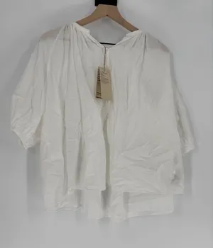 Boho off white high twisted veil shirt small new thumbnail 1