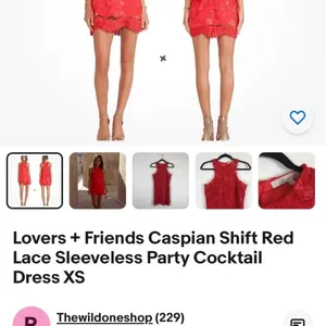 Lovers + friends Caspian red lace sleeveless party cocktail dress size xsmall thumbnail 5