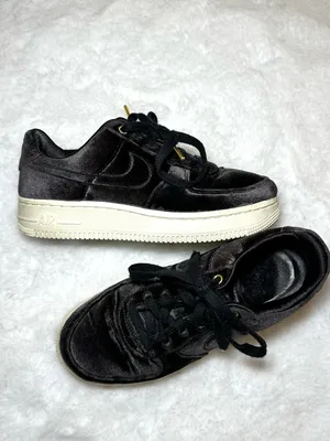 NIKE Air Force 1 AF1 Low Black Velvet Youth 4.5 Women’s 6 Lux Streetwear Sneaker thumbnail 3