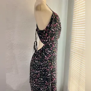 ZAFUL Women's Spaghetti Strap Floral Summer Hollow Twist Front Maxi Dresses Sexy thumbnail 10