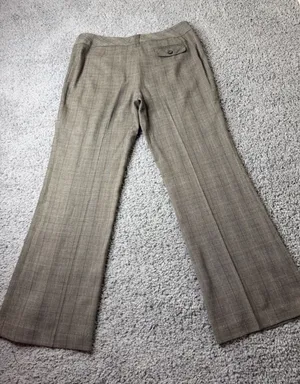 Dalia Collection Brown Plaid Wide Leg Dress Pants Womens Size 12 Office Trousers thumbnail 1