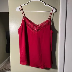 Boohoo Plus Women's Size 14 Lace‎ Trim Woven Cami Top Fuschia Pink Red V-Neck thumbnail 3