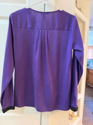 Banana Republic Blouse Long Sleeve Purple women’s Small thumbnail 2