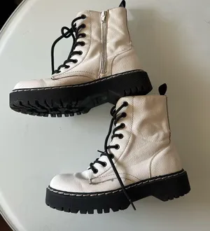 Sincerely Jules White and Black Combat Boots thumbnail 3