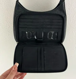 FOSSIL Vintage 90s Y2K Black Leather Edgy Grunge Moto Small Shoulder Bag Purse thumbnail 7