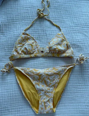 Xhilaration Bikini Set Yellow Floral thumbnail 1