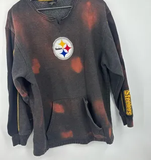 NFL Pittsburgh Steelers Custom Bleach Splatter Sweatshirt Size Large Football thumbnail 6