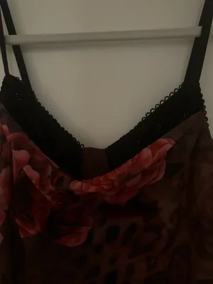 Floral Cheetah Dress with Black Lace detail thumbnail 3