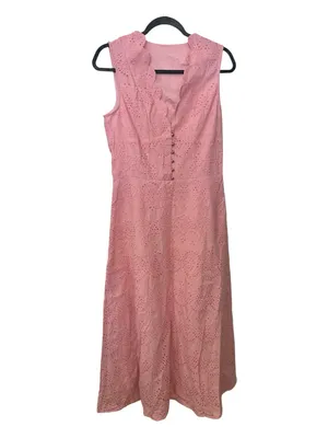 CoMMENSE Cotton Sleeveless Embroidered Eyelet Dress with Deep V Neck Small NWT thumbnail 2