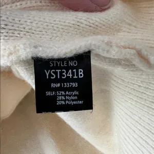 POL Patchwork Star Sweater - Beige V Neck Thick Knit Size Medium thumbnail 10