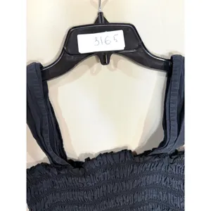 Club Monaco Cotton Smocked Midi Dress black thumbnail 2