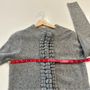 Anthropologie Moth Floating Sparks‎ Ruffle Front Wool Knit Cardigan Sweater M thumbnail 6