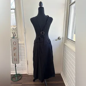 Anthropologie NEW WITH TAGS Cotton Bib‎ Overall Midi Dress 8 boho minimalist thumbnail 6