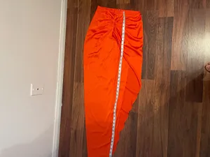 Oh Polly Bright Orange Satin Skirt with a Top thumbnail 10