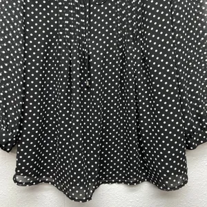 Tommy Hilfiger Polka Dot Babydoll Sheer Top Womens Medium Office Career Formal thumbnail 4