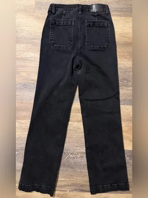 Judy Blue High Rise Patch Pocket Wide Leg Jeans 9/29 Washed Black JB88827 thumbnail 2