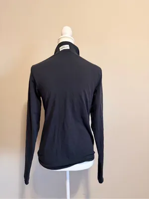 SKIMS Black Half Zip Pullover long sleeve Top Size XL Stretch Mock Neck NWOT thumbnail 3