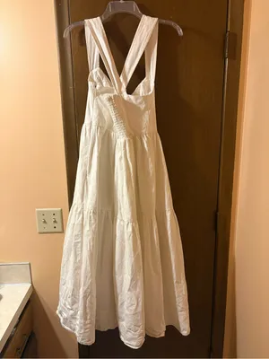 Forever That Girl Anthropologie White Denim Midi Dress thumbnail 5