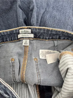LL Bean Classic Fit 207 Wide Leg High Waisted Jeans in “Washed Indigo”, Size 10 thumbnail 4