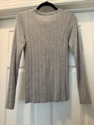 Primark Ribbed Crew Neck Sweater in Light Gray thumbnail 2